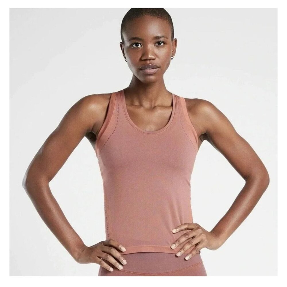 Athleta Allyson Felix legend shine medium seamless‎ athletic tank top fitted
